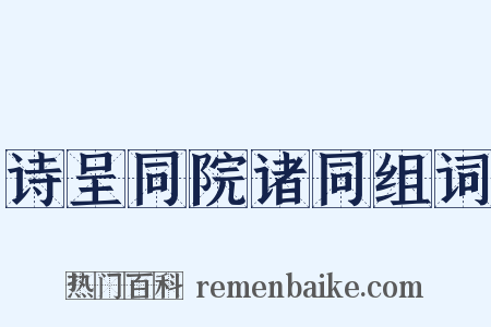 诗呈同院诸同组词是什么意思的图片